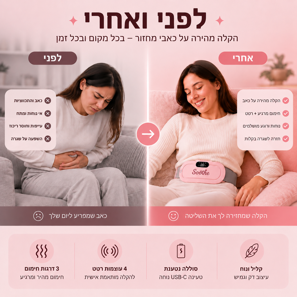 Soothe - חגורת להקלה על כאבי מחזור ב 5 דקות מהבית