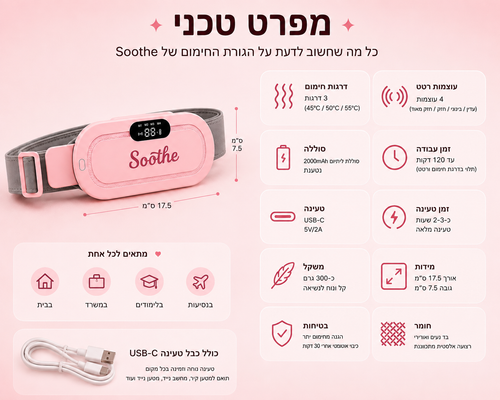 Soothe - חגורת להקלה על כאבי מחזור ב 5 דקות מהבית